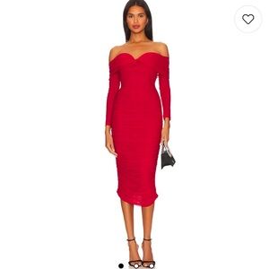 Elegant Red Off-Shoulder Dress